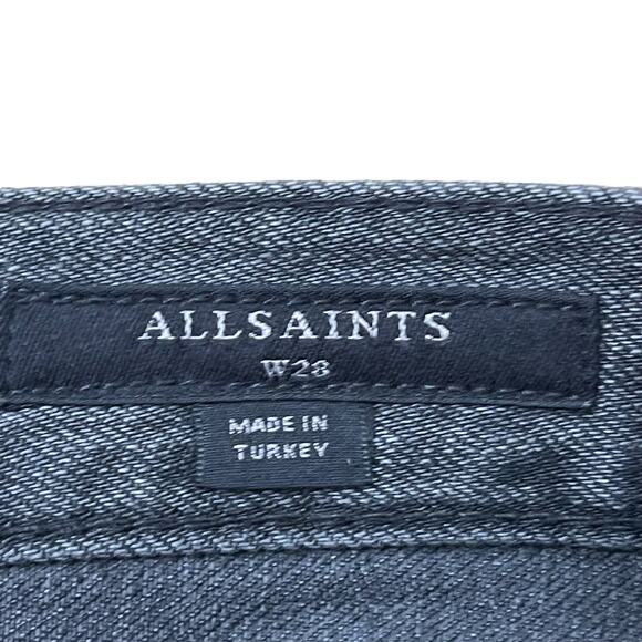 ALLSAINTS Yanni Cut Off Denim Shorts in Washed Black Womens Size 28 - Picture 3 of 6